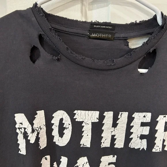 MOTHER WAS A PUNK Black Goth Grunge Distressed Tee by Mother the Rowdy 8671-865 - Picture 3 of 7